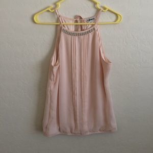 Express Sleeveless Peach Blouse with Bling Size S
